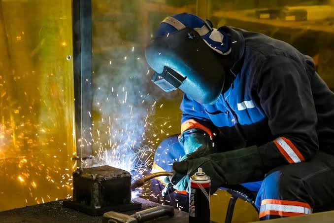 MIG Welder in action